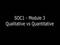 Soc01 Module Three: Qualitative vs. Quantitat...